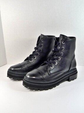 SCHUTZ SIZE 8.5 COMBAT BOOTS BLACK